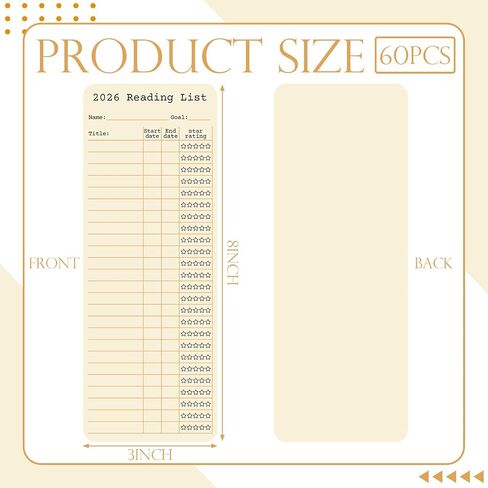 60 Pcs 2026 Reading Log Bookmark 3 x 7.9 Inch Reading List Bookmark Book Lovers Gifts Macaron Color Library Book Tracker Notecards for Teachers Students School Library Accessories in Saudi Arabia