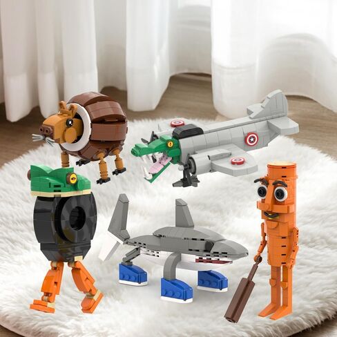 5 في 1 ألعاب البكر | 720 قطعة لبنات البكر الإيطالية | Tralalero Tralala & Tung Tung Sahur Meme Meme Kit | أعمار 6+ مجموعة البناء STEM ، ديكور المكتب هدية (صندوق هدايا) in Kuwait