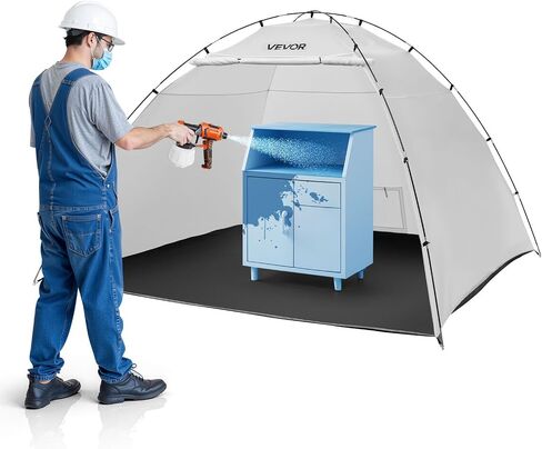 VEVOR Portable Paint Booth, Larger Spray Paint Tent with Built-in Floor & Mesh Screen & Windproof Hooks, Painting Tent Station for Furniture DIY Hobby Tool, 7.5x5.2x5.2ft Spray Paint Shelter in Kuwait