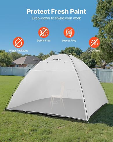 VEVOR Portable Paint Booth, Larger Spray Paint Tent with Built-in Floor & Mesh Screen & Windproof Hooks, Painting Tent Station for Furniture DIY Hobby Tool, 7.5x5.2x5.2ft Spray Paint Shelter in Kuwait