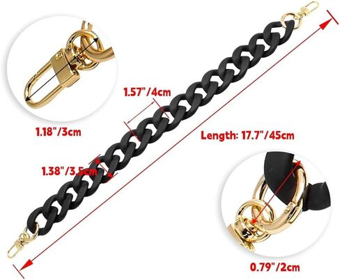 LannuMet Acrylic Resin Purse Chain Handbag Decoration Chain Strap Replacement,Leopard,15.75 in in Kuwait