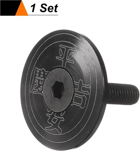 Harfington 1 1/4 "OD Bicycle Headset STEM CAP CAP CAPEL SELOY CYCLING CYCLING STEM مع M6 BOLT للدراجة الجبلية MTB ، الأسود in Saudi Arabia