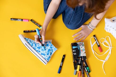 علامات الطلاء المائية POSCA PC-5BR ، طرف فرشاة قابل للانعكاس (1.0-4.0 مم) ، ألوان متنوعة ، 8 عبوات in Kuwait