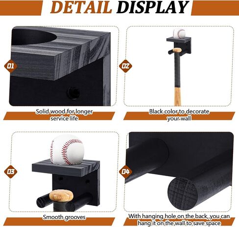 Weysat Baseball Bat and Ball Holder Wall Respare يمكن أن يحمل 4 مجموعات من كرات البيسبول والضرب in Saudi Arabia