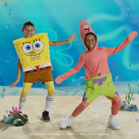 SpongeBob Squarepants الرسمي للشباب Deluxe Halloween Costume - Premium Quality Square Square Pullover مع السراويل القصيرة والجوارب in Saudi Arabia