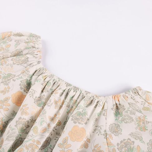 GRACE KARIN Girls Fall Dress Floral Long Sleeve Midi with Smocked Waist for Holiday Party 6-14Y in Kuwait