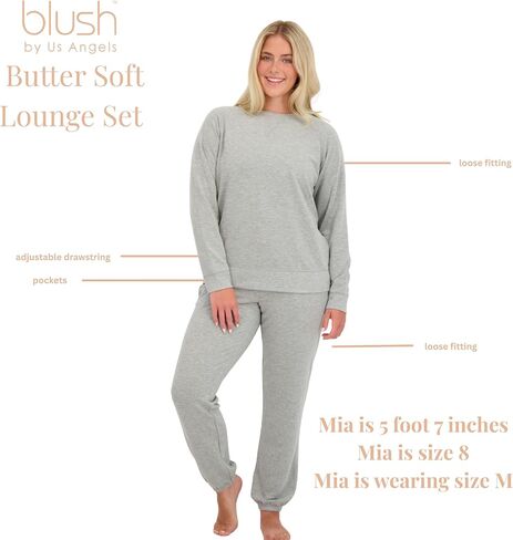Womens Lounge Set, 2 Piece Airport Travel Set 2025, Lightweight, Soft and Cozy, Sizes XS-3X in Saudi Arabia