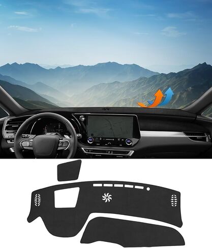 غطاء DASH لـ Hyundai Santa Fe 2019-2023 ملحقات Black Flannel Dashboard Cover Cover Mat Dashboard UV Sun Protection in Kuwait