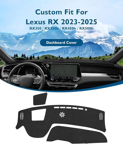 غطاء DASH لـ Hyundai Santa Fe 2019-2023 ملحقات Black Flannel Dashboard Cover Cover Mat Dashboard UV Sun Protection in Kuwait