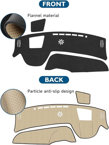 غطاء DASH لـ Hyundai Santa Fe 2019-2023 ملحقات Black Flannel Dashboard Cover Cover Mat Dashboard UV Sun Protection in Kuwait
