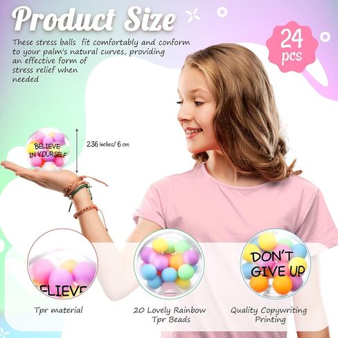 Shappy 24 Pcs Inspirational Stress Relief Balls Motivational Stress Ball Encouraging Color Sensory Toy Bulk Squish Toy for Adults Small Therapy Toys for Gifts Fidget Anxiety 2.36 Inch (Colorful) in Saudi Arabia