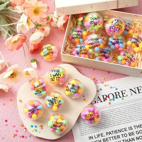 Shappy 24 Pcs Inspirational Stress Relief Balls Motivational Stress Ball Encouraging Color Sensory Toy Bulk Squish Toy for Adults Small Therapy Toys for Gifts Fidget Anxiety 2.36 Inch (Colorful) in Saudi Arabia