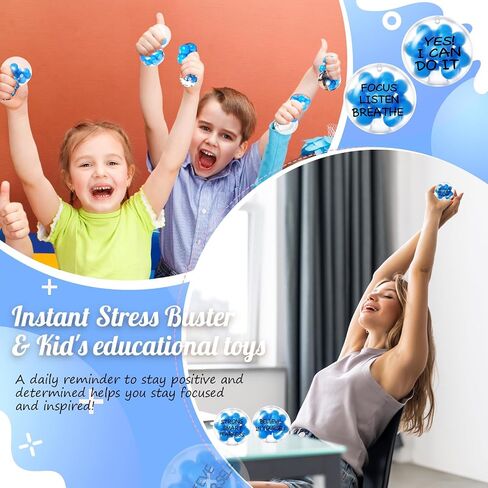 Shappy 24 Pcs Inspirational Stress Relief Balls Motivational Stress Ball Encouraging Color Sensory Toy Bulk Squish Toy for Adults Small Therapy Toys for Gifts Fidget Anxiety 2.36 Inch (Colorful) in Kuwait