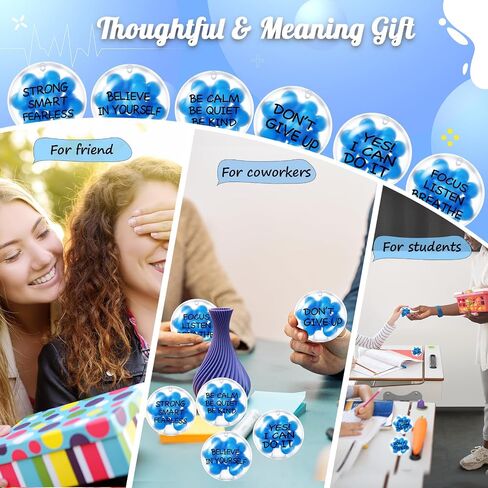 Shappy 24 Pcs Inspirational Stress Relief Balls Motivational Stress Ball Encouraging Color Sensory Toy Bulk Squish Toy for Adults Small Therapy Toys for Gifts Fidget Anxiety 2.36 Inch (Colorful) in Kuwait