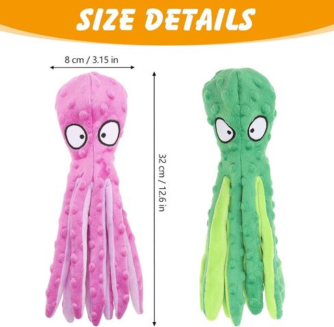 2 PCS Octopus Dog Toys ، لا حشو ألعاب الكلب الصاخبة مضغ ألعاب للكلاب جرو لعبة الكلب غير قابلة للتدمير للكلاب الصغيرة والمتوسطة والكبيرة (الأزرق ، الأرجواني) in Kuwait
