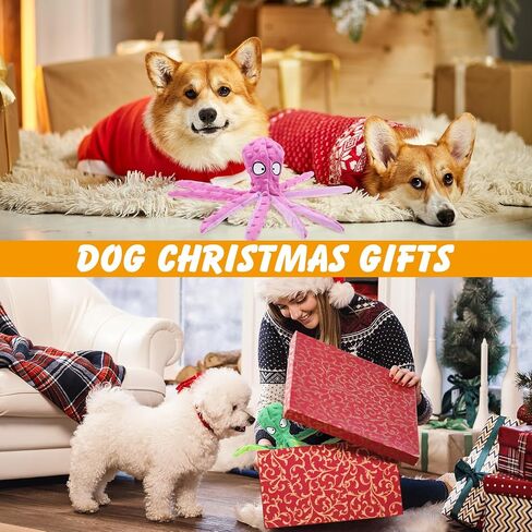 2 PCS Octopus Dog Toys ، لا حشو ألعاب الكلب الصاخبة مضغ ألعاب للكلاب جرو لعبة الكلب غير قابلة للتدمير للكلاب الصغيرة والمتوسطة والكبيرة (الأزرق ، الأرجواني) in Kuwait