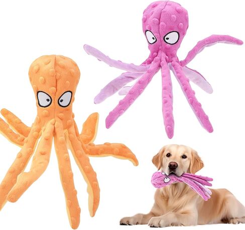 2 PCS Octopus Dog Toys ، لا حشو ألعاب الكلب الصاخبة مضغ ألعاب للكلاب جرو لعبة الكلب غير قابلة للتدمير للكلاب الصغيرة والمتوسطة والكبيرة (الأزرق ، الأرجواني) in Kuwait