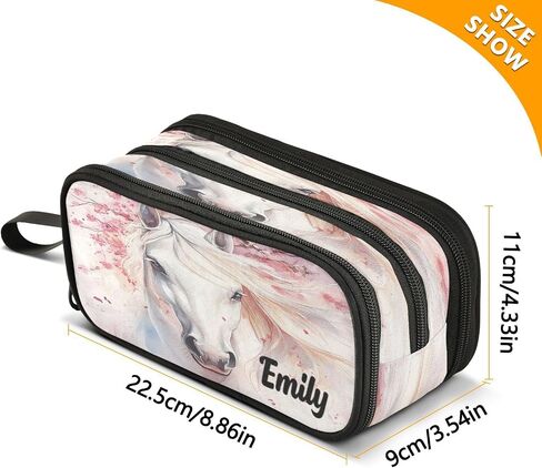 Alaza Pink Bow Rhombus Plaid Carge Pencil Case ، حقيبة قلم رصاص حقيبة مع 3 مقصور in Kuwait