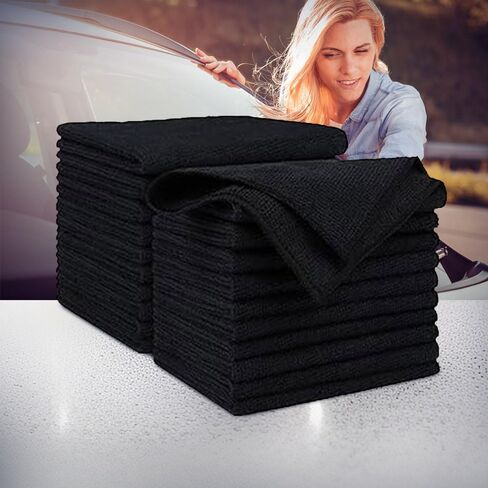 20 Pack Microfiber Cleaning Cloths, 12x12 Inch Lint-Free Towels for Cars, Kitchens, Windows, Workshops - Super Absorbent & Scratch-Free, Grey in Saudi Arabia