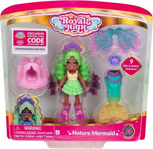 Royale High 3" Water Mermaid Fashion Doll - 1 Figure with 9 Fashion Accessories - Virtual Item Code Included - Series 3 - Ages 5+ in Saudi Arabia