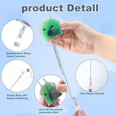 Geyoga 6 PCS animal badge reel cat مضحكة شارة لطيفة بكرات تساقط التمساح حامل مقطع للملحقات الممرضة الطبيب (مضحك) in Kuwait