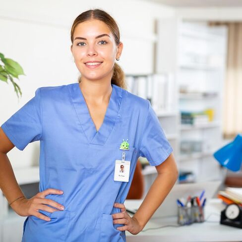 Geyoga 6 PCS animal badge reel cat مضحكة شارة لطيفة بكرات تساقط التمساح حامل مقطع للملحقات الممرضة الطبيب (مضحك) in Kuwait