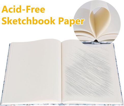 Xieed 【2+1 3 Pack 8 "x 11" كتاب رسم ، كتاب رسم ملزمة حلزوني*2 & غلاف رسم رسم*1،120 ورقة*3 ورق الرسم ، كتاب رسم فني مجاني للحمض للبالغين والمبتدئين الفنانين in Kuwait