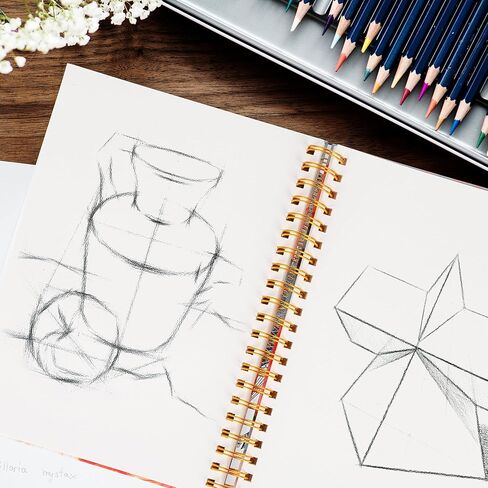 Xieed 【2+1 3 Pack 8 "x 11" كتاب رسم ، كتاب رسم ملزمة حلزوني*2 & غلاف رسم رسم*1،120 ورقة*3 ورق الرسم ، كتاب رسم فني مجاني للحمض للبالغين والمبتدئين الفنانين in Kuwait