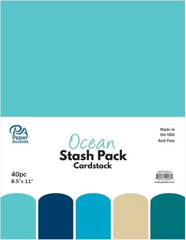 PA Paper Paper Assuents Stash Pack Cardstock Pack 8.5 "× 11" المحايدة الخفيفة ، ورق البطاقات الملونة لصنع البطاقات ، والسردة ، والطباعة ، والراحة والحرف ، 65 رطل ، 40 قطعة in Saudi Arabia