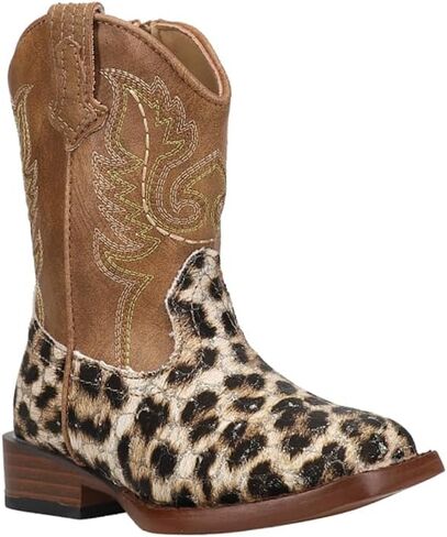 ROPER Toddler Girls Glitter Leopard Square Toe أحذية غير رسمية في العجل - بني in Saudi Arabia