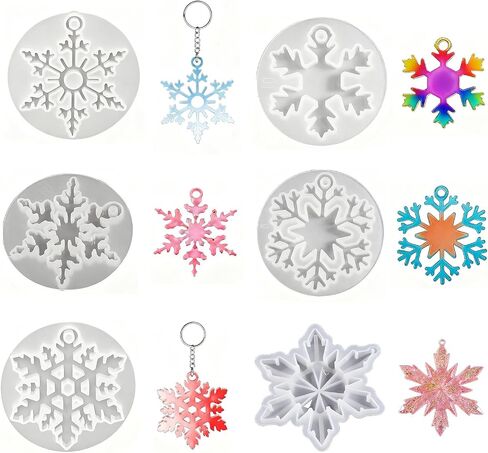 3 Pcs Christmas Ornaments Resin Molds, Christmas Tree Keychains Silicone Molds, Pendant Resin Mold for Home Decor, Keychain Making, Auto Parts in Saudi Arabia