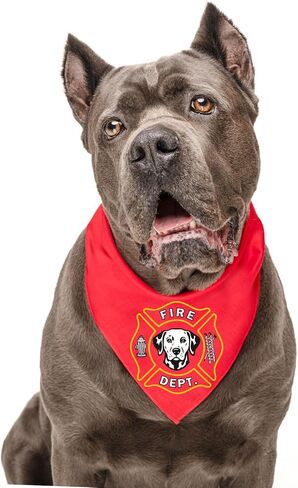 رجال الإطفاء K9 FIRE DOG DOG BANDANA | 100 ٪ مثلث القطن القابل للتعديل | صنع في الولايات المتحدة | Firehouse | فرقة الإنقاذ | زي الهالوين | المستجيب الأول | dalmation | الأحمر ، حجم واحد (1380) in Saudi Arabia