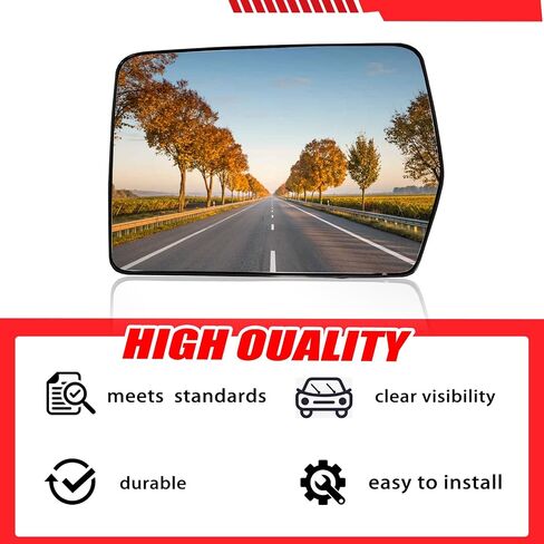سائق الجانب الأيسر مسخن الزجاج المرآة المحدب متوافق مع Ford F150 2011 2012 2013 2014 مرآة العرض الخلفي الأيسر مع حامل خلفي in Kuwait