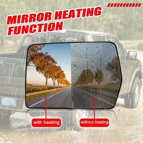 سائق الجانب الأيسر مسخن الزجاج المرآة المحدب متوافق مع Ford F150 2011 2012 2013 2014 مرآة العرض الخلفي الأيسر مع حامل خلفي in Kuwait