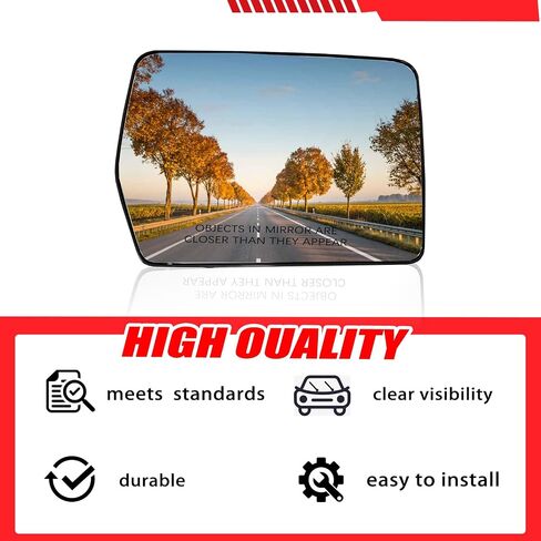 سائق الجانب الأيسر مسخن الزجاج المرآة المحدب متوافق مع Ford F150 2011 2012 2013 2014 مرآة العرض الخلفي الأيسر مع حامل خلفي in Kuwait