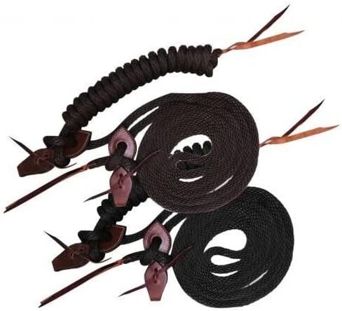 Showman 22 'Round Round Nylon Mecate Resins w/Leather Slobber Straps in Saudi Arabia