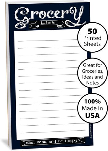 Funny Magnetic Grocery List, Manly Man With Mustache, 4.25 x 7.5 inch, 50 Sheets in Kuwait