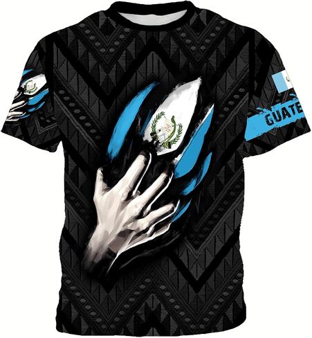 DFZ Guatemala Flag T-Shirt Boys Short Sleeve Crew Neck T-Shirt Guatemala for Children's Tops in Kuwait