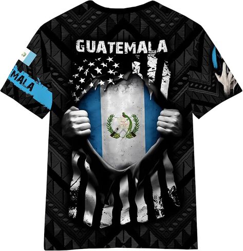 DFZ Guatemala Flag T-Shirt Boys Short Sleeve Crew Neck T-Shirt Guatemala for Children's Tops in Kuwait