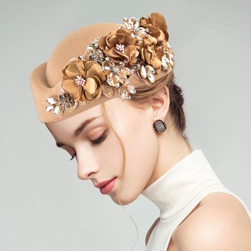 قبعات الكنيسة للنساء غطاء الرأس مع قبعة نسائية ناعمة للنساء ، شعرت قبعة ، زفاف لقبعة الزفاف in Kuwait