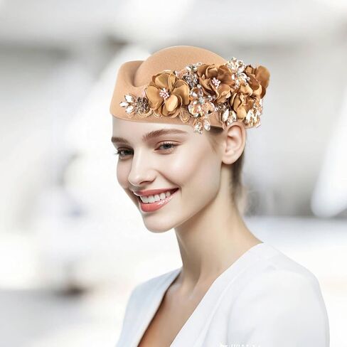 قبعات الكنيسة للنساء غطاء الرأس مع قبعة نسائية ناعمة للنساء ، شعرت قبعة ، زفاف لقبعة الزفاف in Kuwait