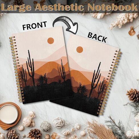 FITIE Boho Spiral Notebook 5.5x8.3, Sun Sunshine Mountain Desert Aesthetic Journal Notebooks for Note Taking, Boho Office Supplies in Kuwait
