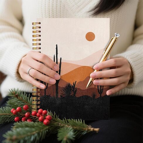 FITIE Boho Spiral Notebook 5.5x8.3, Sun Sunshine Mountain Desert Aesthetic Journal Notebooks for Note Taking, Boho Office Supplies in Kuwait