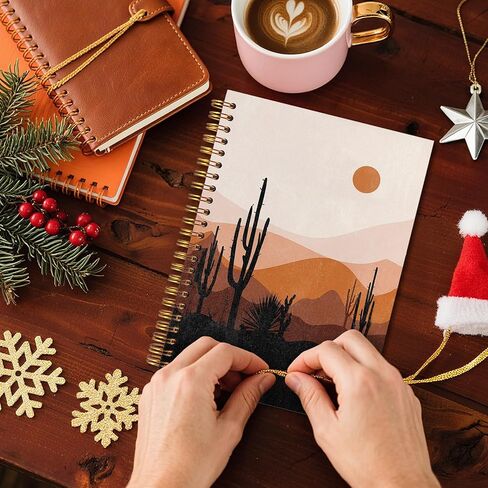 FITIE Boho Spiral Notebook 5.5x8.3, Sun Sunshine Mountain Desert Aesthetic Journal Notebooks for Note Taking, Boho Office Supplies in Kuwait