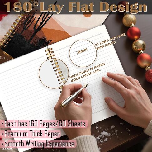 FITIE Boho Spiral Notebook 5.5x8.3, Sun Sunshine Mountain Desert Aesthetic Journal Notebooks for Note Taking, Boho Office Supplies in Kuwait