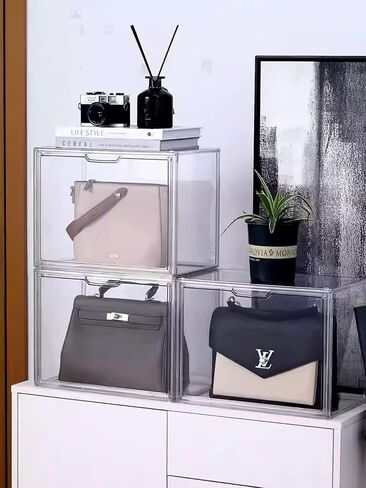 Large Clear Acrylic Display Box with Front Door – Spacious Organizer Case for Collectibles, Skincare, Toys, Office Supplies, 14.17×8.66×10.63 inches Transparent Storage Cabinet in Saudi Arabia