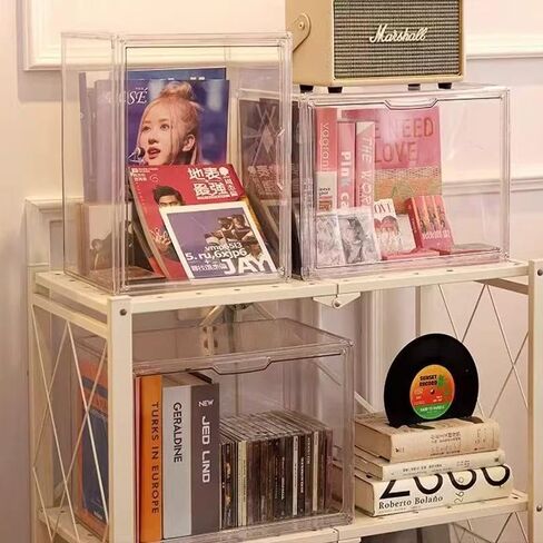 Large Clear Acrylic Display Box with Front Door – Spacious Organizer Case for Collectibles, Skincare, Toys, Office Supplies, 14.17×8.66×10.63 inches Transparent Storage Cabinet in Saudi Arabia