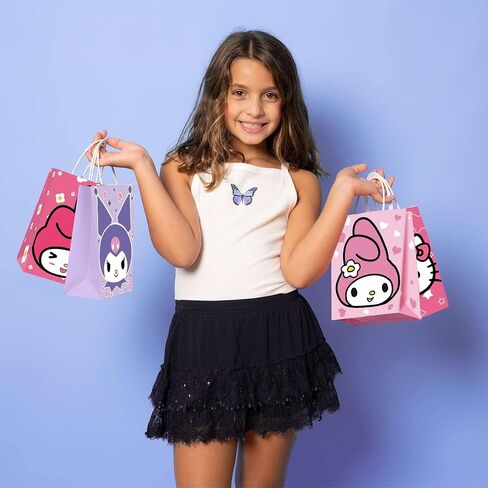 24 Pack Cartoon Party Favor Gift Bags - 12 Pattern Paper Candy Bags with Handles, Reusable Kraft Tote Bags for Kids Birthday, Baby Shower, Wedding, Graduation, Party Supplies Decorations in Saudi Arabia