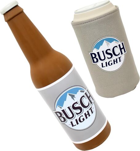 design LAB, Inc. Budweiser Beer Dog Toy | Squeaky Toy Rubber Beer Bottle & Can with Drink Cozy 2 Pack Set of Toys | Interactive Dog Toys for Chewing, Fetch, and Fun in Kuwait