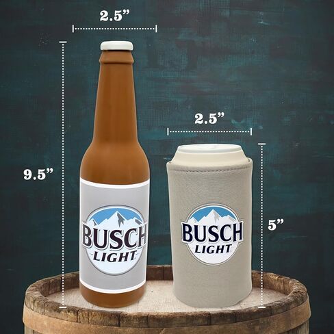 design LAB, Inc. Budweiser Beer Dog Toy | Squeaky Toy Rubber Beer Bottle & Can with Drink Cozy 2 Pack Set of Toys | Interactive Dog Toys for Chewing, Fetch, and Fun in Kuwait